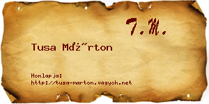 Tusa Márton névjegykártya