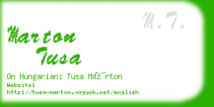 marton tusa business card